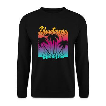 Zihuatanejo Mexico - Unisex Pullover - Schwarz - Vorne - Alina (178cm) & Michal (187cm)