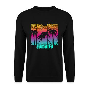 Winnifred Beach Jamaica - Unisex Pullover - Schwarz - Vorne - Alina (178cm) & Michal (187cm)