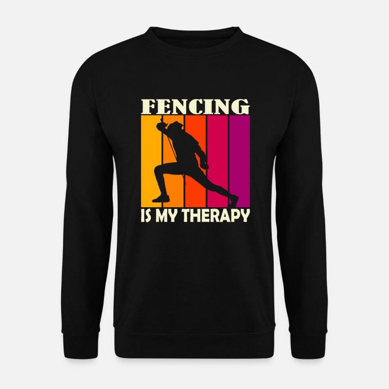 fencing is my therapy - Unisex Pullover - Schwarz
