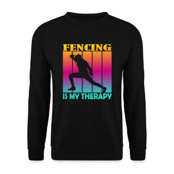fencing is my therapy - Unisex Sweatshirt - black - Front - Alina (178cm) & Michal (187cm)