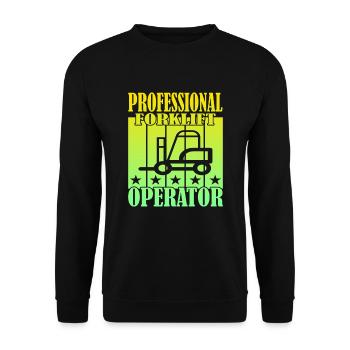 Professional Forklift Operator - Unisex Pullover - Schwarz - Vorne - Alina (178cm) & Michal (187cm)