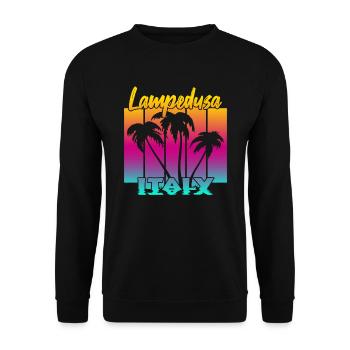 Lampedusa Italy - Unisex Pullover - Schwarz - Vorne - Alina (178cm) & Michal (187cm)