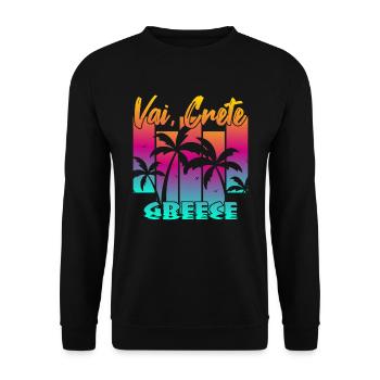 Vai Crete Greece - Unisex Pullover - Schwarz - Vorne - Alina (178cm) & Michal (187cm)