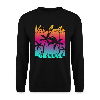 Vai Crete Greece - Unisex Pullover - Schwarz - Vorne - Alina (178cm) & Michal (187cm)