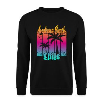 Anakena Beach Chile - Unisex Pullover - Schwarz - Vorne - Alina (178cm) & Michal (187cm)