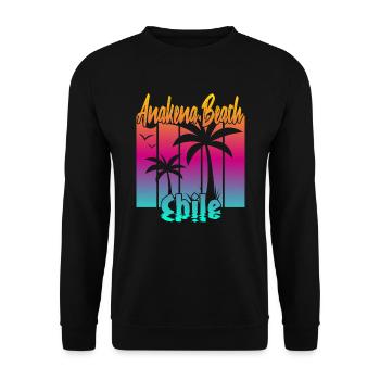 Anakena Beach Chile - Unisex Pullover - Schwarz - Vorne - Alina (178cm) & Michal (187cm)