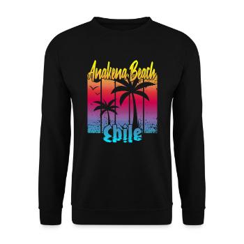 Anakena Beach Chile - Unisex Pullover - Schwarz - Vorne - Alina (178cm) & Michal (187cm)