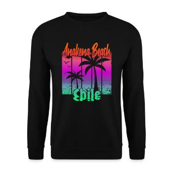 Anakena Beach Chile - Unisex Pullover - Schwarz - Vorne - Alina (178cm) & Michal (187cm)