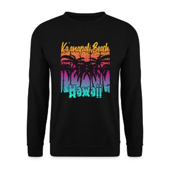 Plage de Ka’anapali Hawaï - Sweat-shirt Unisexe - noir - Devant - Alina (178cm) & Michal (187cm)