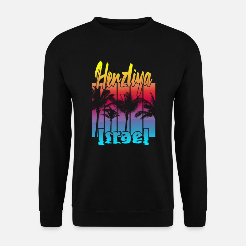 Herzliya Israel - Unisex Pullover - Schwarz