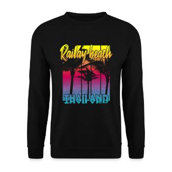 Railay Beach Thailand - Unisex Pullover - Schwarz - Vorne - Alina (178cm) & Michal (187cm)