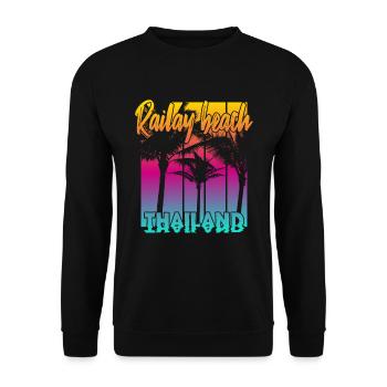 Railay Beach Thailand - Unisex Pullover - Schwarz - Vorne - Alina (178cm) & Michal (187cm)