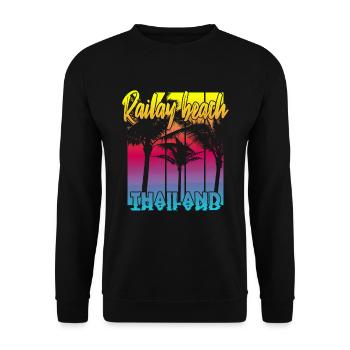 Railay Beach Thailand - Unisex Pullover - Schwarz - Vorne - Alina (178cm) & Michal (187cm)