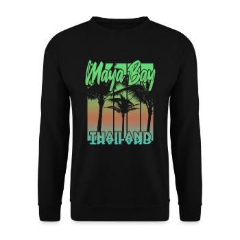 Maya Bay Thailand - Unisex Sweatshirt - black - Front - Alina (178cm) & Michal (187cm)