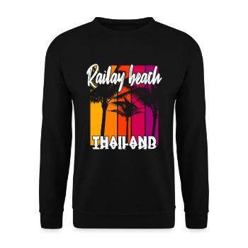 Railay Beach Thailand - Unisex Pullover - Schwarz - Vorne - Alina (178cm) & Michal (187cm)