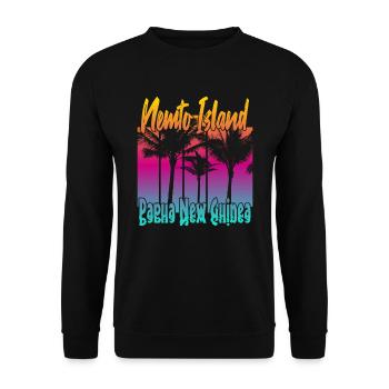 Coucher de soleil vintage sur l’île de Nemto - Sweat-shirt Unisexe - noir - Devant - Alina (178cm) & Michal (187cm)