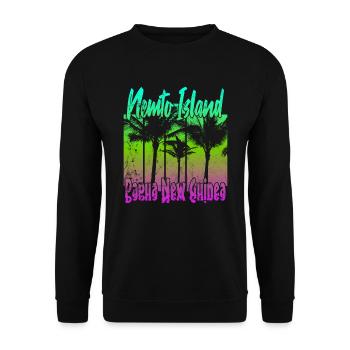Coucher de soleil vintage sur l’île de Nemto - Sweat-shirt Unisexe - noir - Devant - Alina (178cm) & Michal (187cm)