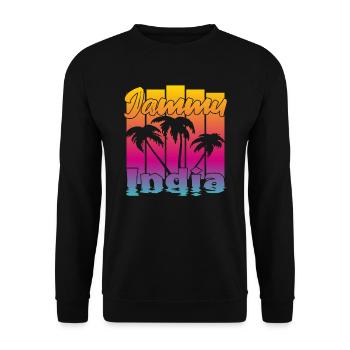 Jammu India Sonnenuntergang - Unisex Pullover - Schwarz - Vorne - Alina (178cm) & Michal (187cm)