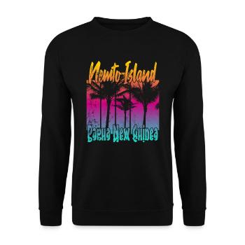 Coucher de soleil vintage sur l’île de Nemto - Sweat-shirt Unisexe - noir - Devant - Alina (178cm) & Michal (187cm)