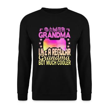 Grand-mère joueuse - Sweat-shirt Unisexe - noir - Devant - Alina (178cm) & Michal (187cm)