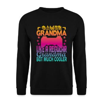 Grand-mère joueuse - Sweat-shirt Unisexe - noir - Devant - Alina (178cm) & Michal (187cm)