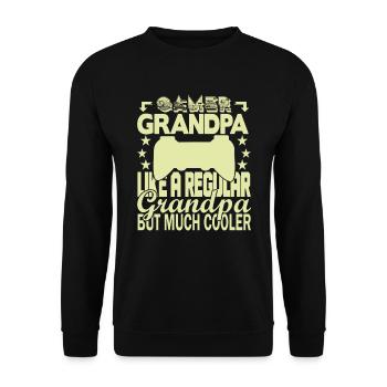 Grand-père joueur - Sweat-shirt Unisexe - noir - Devant - Alina (178cm) & Michal (187cm)