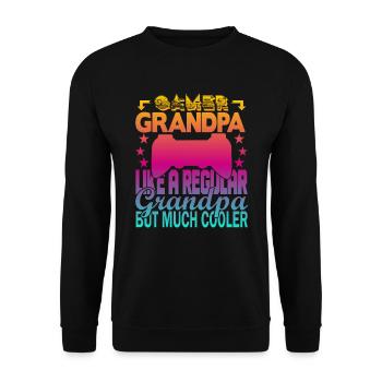 Grand-père joueur - Sweat-shirt Unisexe - noir - Devant - Alina (178cm) & Michal (187cm)
