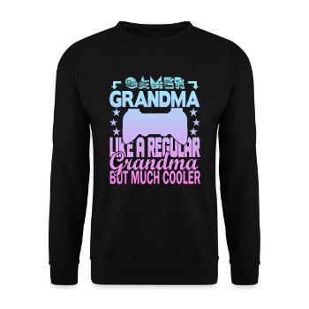 Grand-mère joueuse - Sweat-shirt Unisexe - noir - Devant - Alina (178cm) & Michal (187cm)
