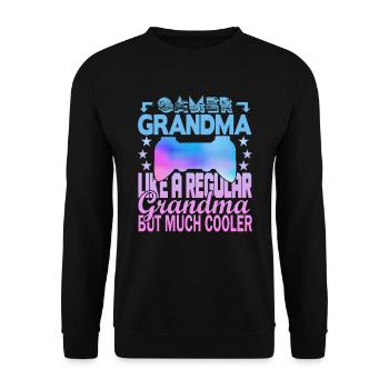 Grand-mère joueuse - Sweat-shirt Unisexe - noir - Devant - Alina (178cm) & Michal (187cm)