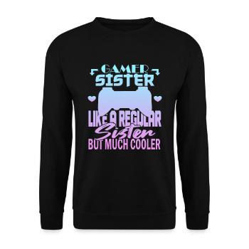 Sœur Gamer - Sweat-shirt Unisexe - noir - Devant - Alina (178cm) & Michal (187cm)