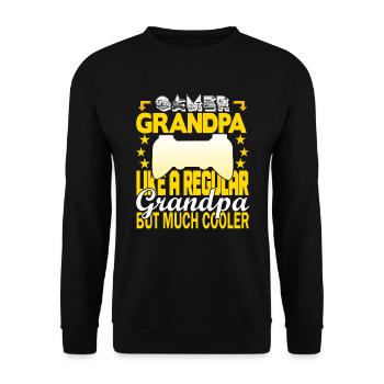Grand-père joueur - Sweat-shirt Unisexe - noir - Devant - Alina (178cm) & Michal (187cm)