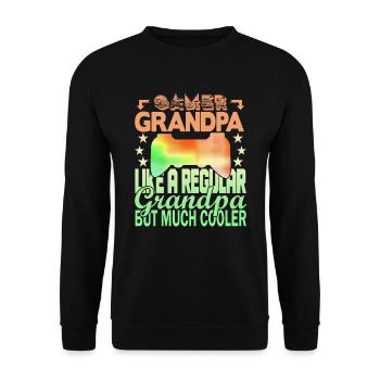 Grand-père joueur - Sweat-shirt Unisexe - noir - Devant - Alina (178cm) & Michal (187cm)