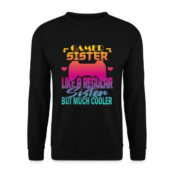 Sœur Gamer - Sweat-shirt Unisexe - noir - Devant - Alina (178cm) & Michal (187cm)