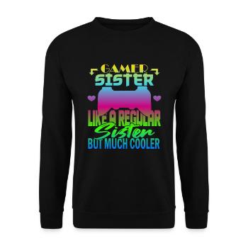 Sœur Gamer - Sweat-shirt Unisexe - noir - Devant - Alina (178cm) & Michal (187cm)