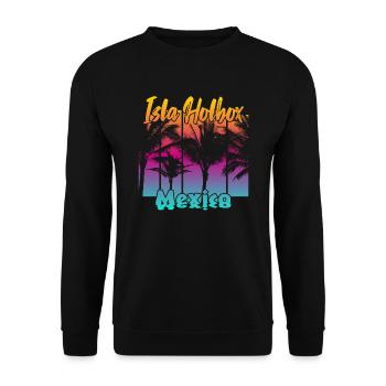 Isla Holbox Mexico - Unisex Pullover - Schwarz - Vorne - Alina (178cm) & Michal (187cm)