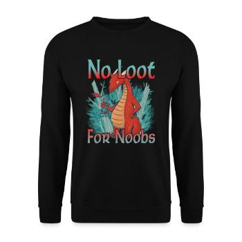 No Loot for Noobs - Mmorpg - Unisex Sweatshirt - black - Front - Alina (178cm) & Michal (187cm)