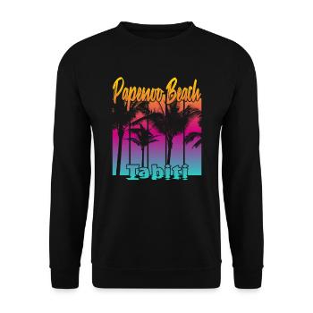 Papenoo Beach Tahiti - Unisex Sweatshirt - black - Front - Alina (178cm) & Michal (187cm)