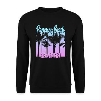 Papenoo Beach Tahiti - Unisex Sweatshirt - black - Front - Alina (178cm) & Michal (187cm)