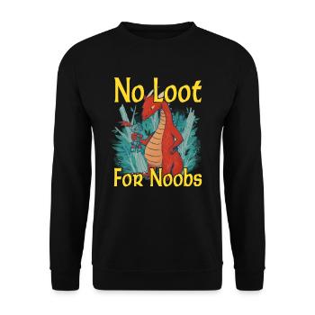 No Loot for Noobs - Mmorpg - Unisex Sweatshirt - black - Front - Alina (178cm) & Michal (187cm)