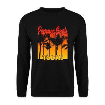 Papenoo Beach Tahiti - Unisex Sweatshirt - black - Front - Alina (178cm) & Michal (187cm)