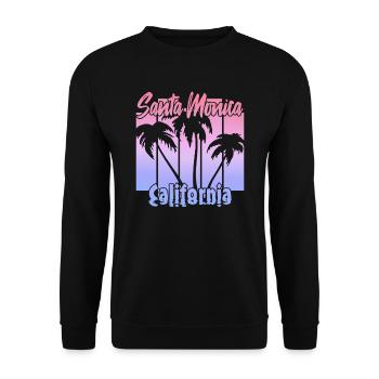 Santa Monica California - Unisex Pullover - Schwarz - Vorne - Alina (178cm) & Michal (187cm)