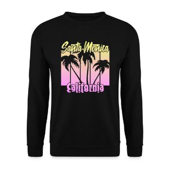 Santa Monica California - Unisex Pullover - Schwarz - Vorne - Alina (178cm) & Michal (187cm)