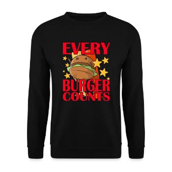 Every Burger Counts - Unisex Pullover - Schwarz - Vorne - Alina (178cm) & Michal (187cm)