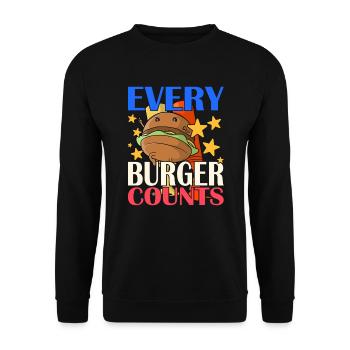 Every Burger Counts - Unisex Pullover - Schwarz - Vorne - Alina (178cm) & Michal (187cm)
