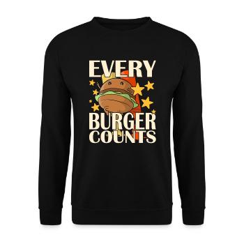Every Burger Counts - Unisex Pullover - Schwarz - Vorne - Alina (178cm) & Michal (187cm)
