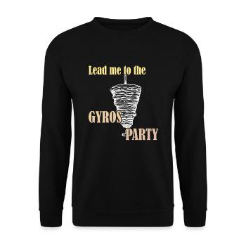 Lead me to the Gyros Party - Unisex Pullover - Schwarz - Vorne - Alina (178cm) & Michal (187cm)