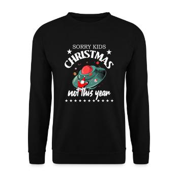 Christmas Santa Claus UFO - Unisex Sweatshirt - black - Front - Alina (178cm) & Michal (187cm)