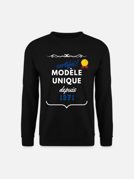 certifié unique 1971 homme - Sweat-shirt Unisexe - noir