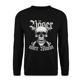 T-Shirt für den etwas älteren Nörgler: Böser Alter - Unisex Pullover - Schwarz - Vorne - Alina (178cm) & Michal (187cm)