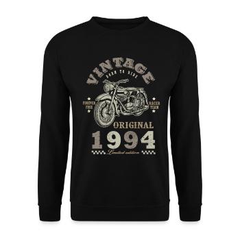 motard Né 1994 anniversaire 1994 moto - Sweat-shirt Unisexe - noir - Devant - Alina (178cm) & Michal (187cm)
